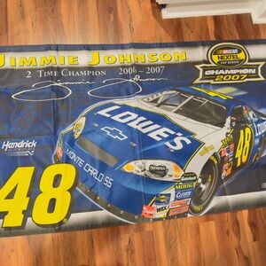 Jimmie Johnson NASCAR Champion Banner 2007 3'x5' Grommets Double Sided Flag